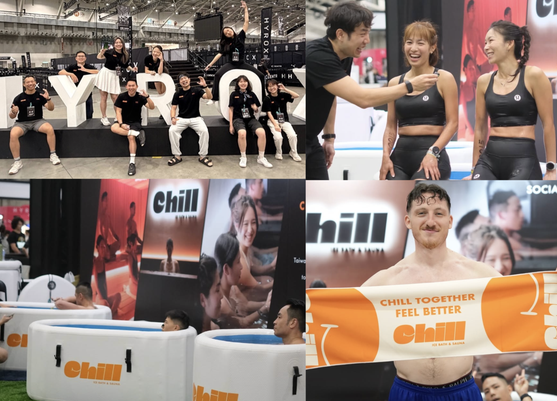 Chill at Hyrox Taipei — team, racers, and ice baths on site